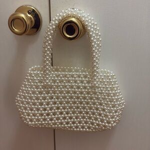 Beaded white bag